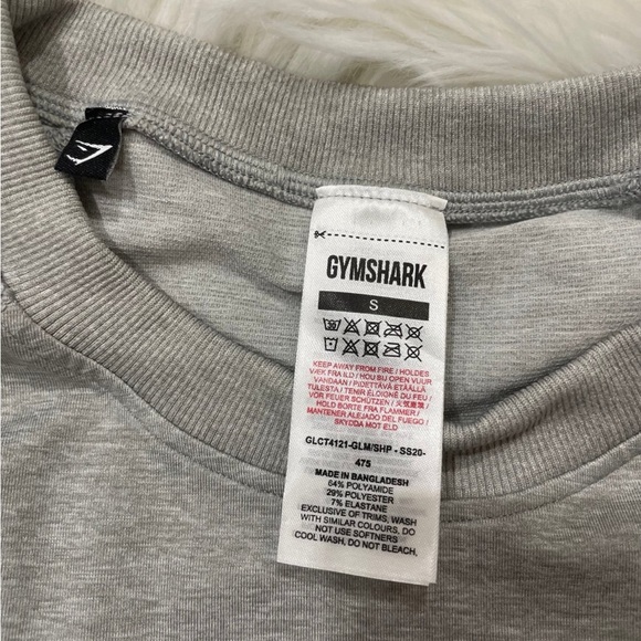 Gymshark Crop Top Long sleeve Ombré Gray Pink Back Scrunch - Picture 5 of 5